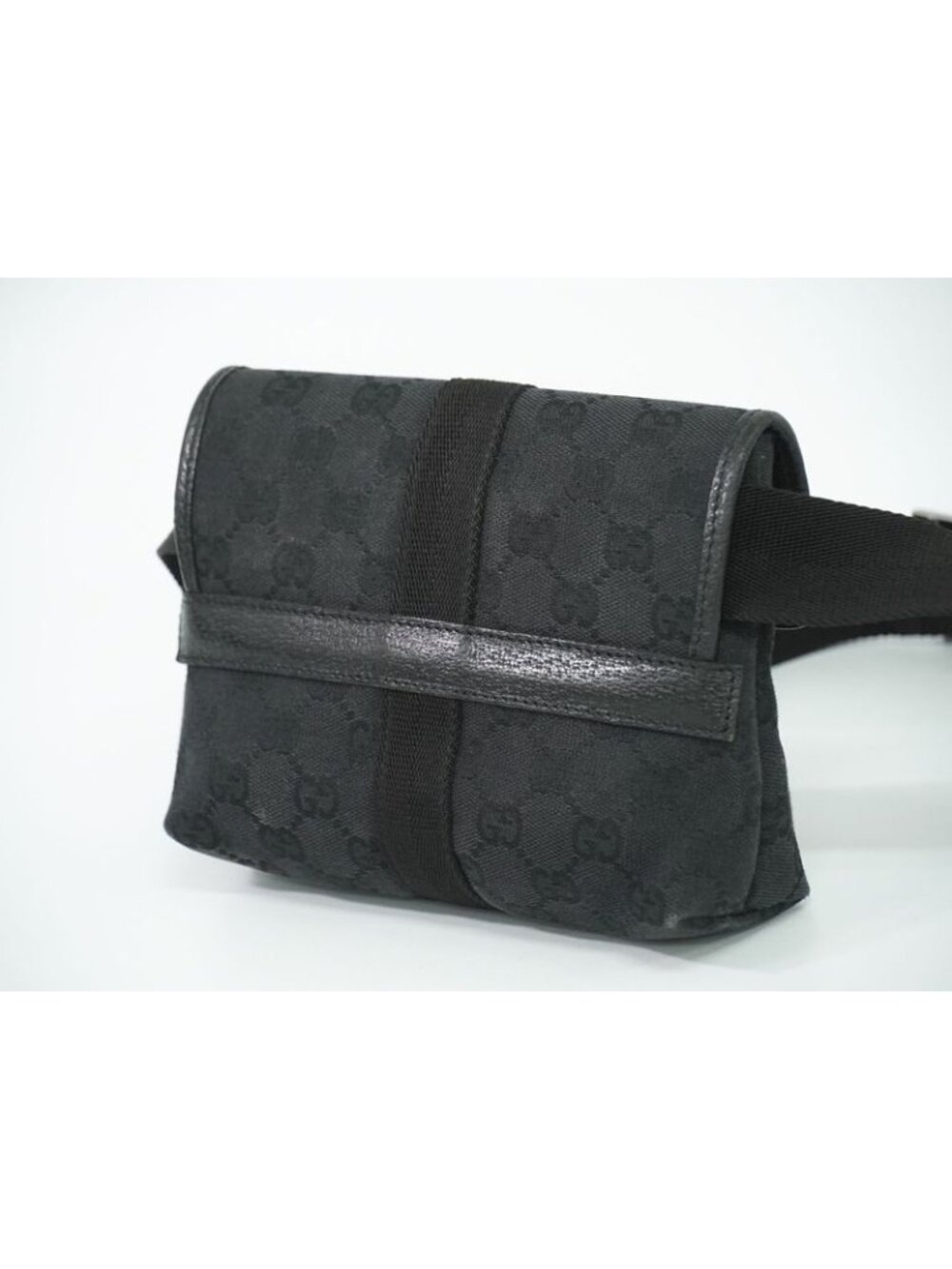 Gucci GG Canvas Waist Pouch Belt Bag Body Black - Picture 2 of 9